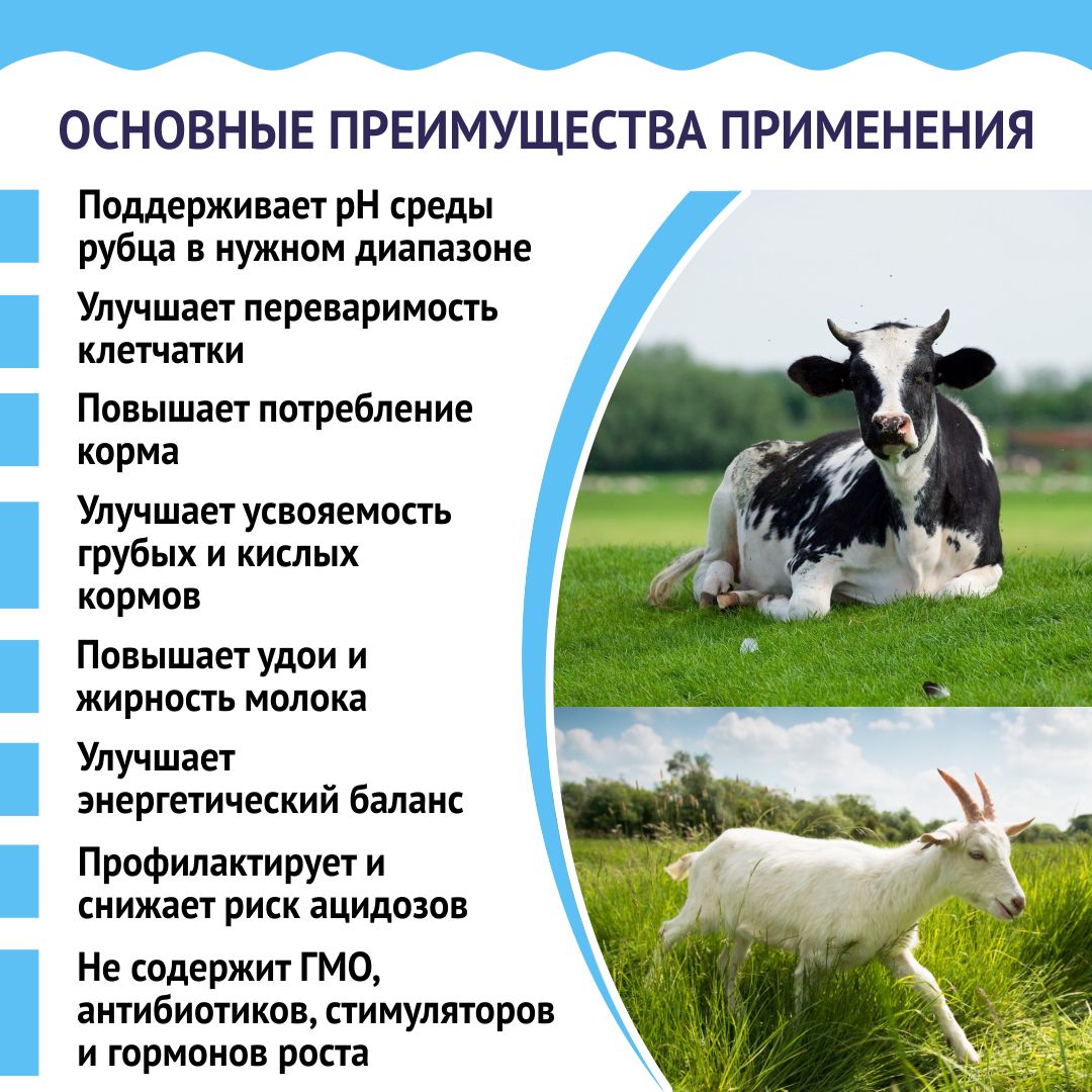 Кормовая добавка для коров, телят, коз, козлят НеоБуфер Премиум 25 кг