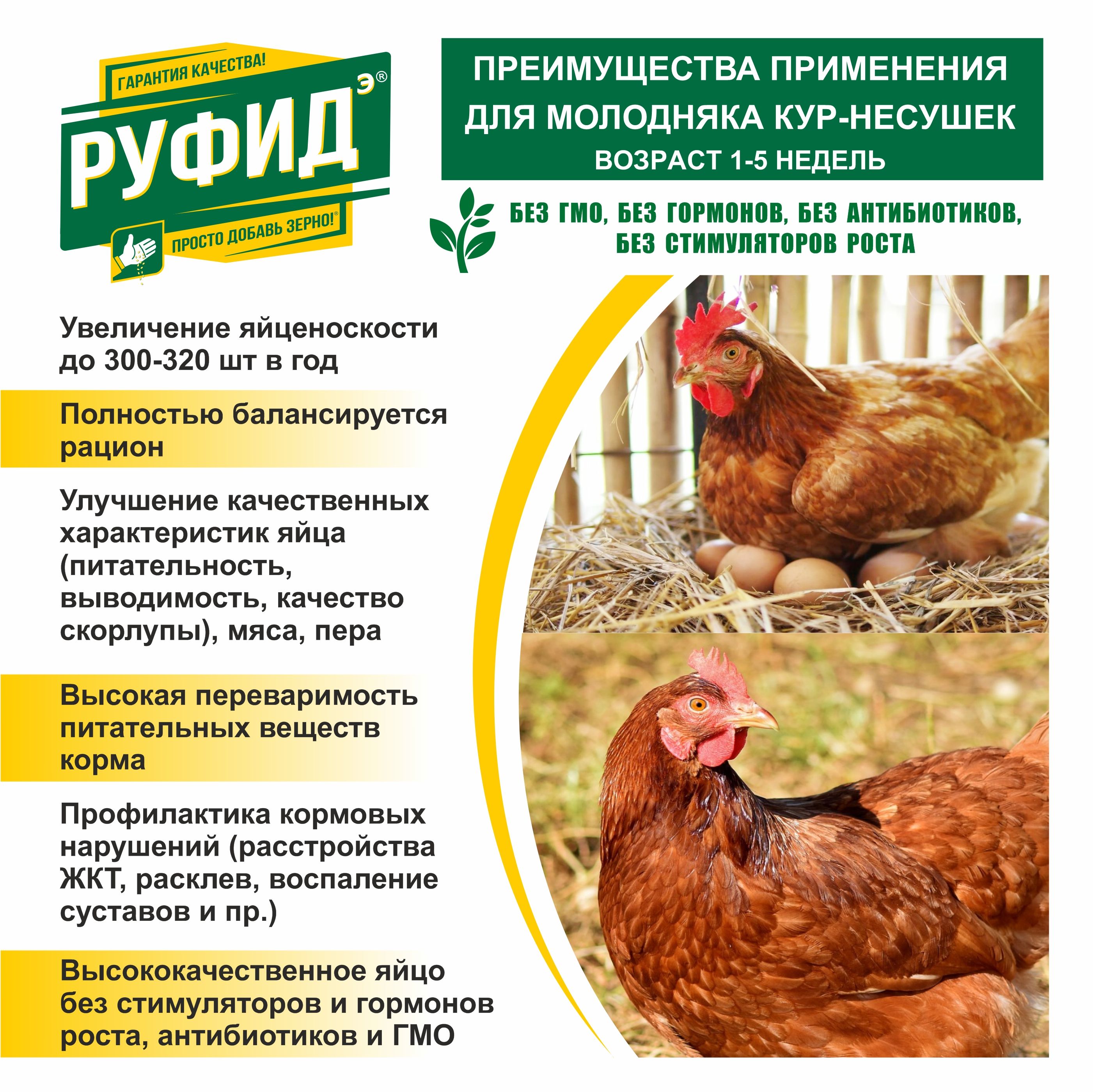 Витамины для птиц. Добавка в комбикорм. Корм для кур несушек 1-5 недель. БВМК РУФИДэ. РОСАГРОКОРМ. 10 кг