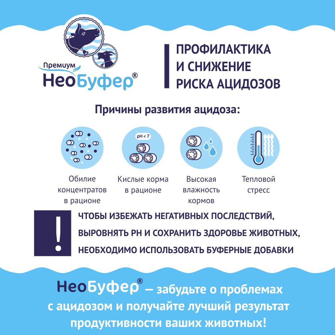 Кормовая добавка в комбикорм, корм для коров и коз. НеоБуфер Премиум. РОСАГРОКОРМ. 3 кг